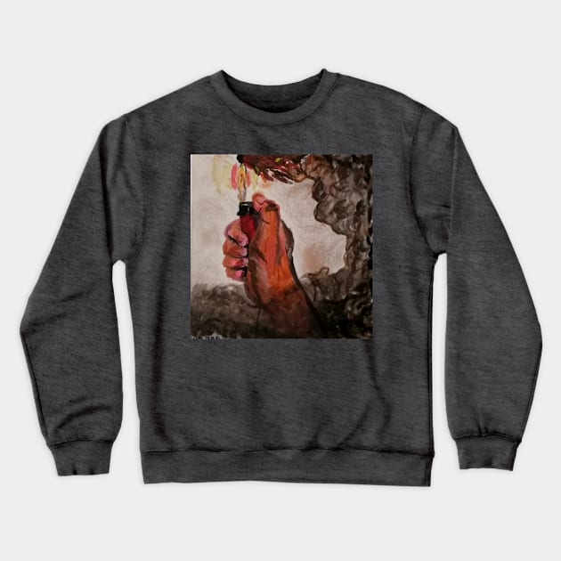 "Freedom" - Feuerzeug im Rauch Crewneck Sweatshirt by Arts-Y